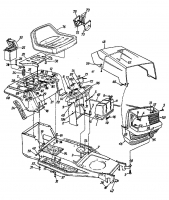Ersatzteile MTD Rasentraktor 12/91 Typ: 132-450E653  (1992) Armaturenbrett, Motorhaube 0-Style, Sitzwanne 