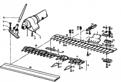 Ersatzteile Gutbrod Balkenmäher BM 110 Typ: 07517.01  (1992) Mähantrieb, Mähbalken