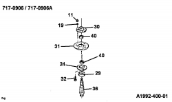 Ersatzteile Columbia Rasentraktoren 112/960 Typ: 135K671F626  (1995) Messerspindel 717-0906 und 717-0906A