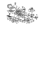 Ersatzteile Raiffeisen Rasentraktoren 112 ESL Typ: 132-650F628  (1992) Rahmen, Sitz, Tank