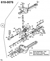 Ersatzteile Raiffeisen Rasentraktoren RMS 11-81 Typ: 135C451D628  (1995) Getriebe 618-0076