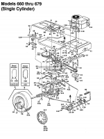 Ersatzteile Raiffeisen Rasentraktoren 114 N Typ: 134S671G628  (1994) Fahrantrieb, Motorkeilriemenscheibe, Pedal