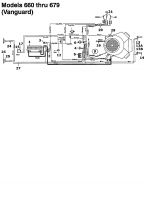 Ersatzteile MTD Rasentraktor 12.5/76 Typ: 134K675C678  (1994) Schaltplan Vanguard 