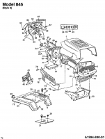 Ersatzteile MTD Gartentraktor U 845 H Typ: 144U845H678  (1994) Motorhaube 5-Style 