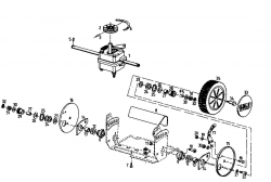 Ersatzteile Golf Motormäher mit Antrieb Golf BRL Typ: 04033.01  (1995) Getriebe, Höhenverstellung, Räder