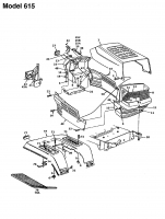 Ersatzteile MTD Rasentraktor 16/107 Typ: 135T615G678  (1995) Armaturenbrett, Motorhaube, Sitzwanne 