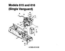 Ersatzteile MTD Rasentraktor 16/107 Typ: 135T615G678  (1995) Motorzubehör 