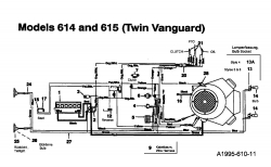 Ersatzteile MTD Rasentraktor 16/107 Typ: 135T615G678  (1995) Schaltplan Vanguard 