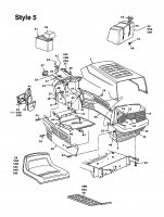 Ersatzteile MTD Rasentraktor 125/40 Typ: 134-765N678  (1994) Armaturenbrett, Motorhaube, Sitzwanne 