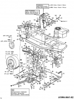 Ersatzteile Gutbrod Rasentraktoren Sprint 800 Typ: 136C450D604  (1996) Fahrantrieb, Motorkeilriemenscheibe, Pedal, Räder hinten