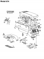 Ersatzteile Yard-Man Rasentraktoren TF 6155 Typ: 136D674F643  (1996) Armaturenbrett, Motorhaube, Sitzwanne