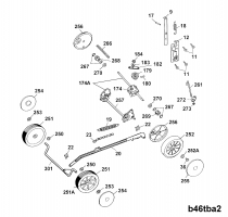 Ersatzteile WOLF-Garten Benzin Rasenmäher mit Antrieb B 46 TBA Typ: 4606080 Serie A  (2003) Getriebe, Höhenverstellung, Räder 