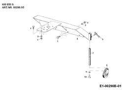 Ersatzteile Zubehör Einachser Frontkehrmaschine KM 650 N für 550-750 Typ: 00296.05  (1992) Radträger, Räder