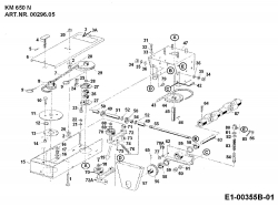 Ersatzteile Zubehör Einachser Frontkehrmaschine KM 650 N für 550-750 Typ: 00296.05  (1992) Kehrwalzenantrieb
