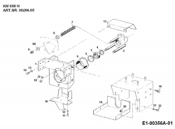 Ersatzteile Zubehör Einachser Frontkehrmaschine KM 650 N für 550-750 Typ: 00296.05  (1992) Adapter