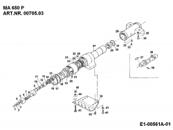 Ersatzteile Zubehör Einachser Mähermittelantrieb MA 650 P für 550-750 Typ: 00705.03  (1995) Grundgerät