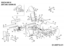 Ersatzteile Zubehör Einachser Schneefräse SSCH 650 N für 550-750 Typ: 02506.02  (1989) Grundgerät