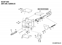 Ersatzteile Zubehör Einachser Schneefräse SCHF 650 für 550-750 Typ: 02506.03  (1995) Gelenkwelle, Kardanmat