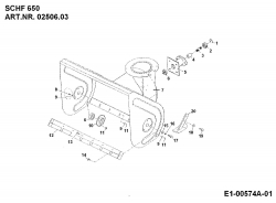 Ersatzteile Zubehör Einachser Schneefräse SCHF 650 für 550-750 Typ: 02506.03  (1995) Fräsgehäuse