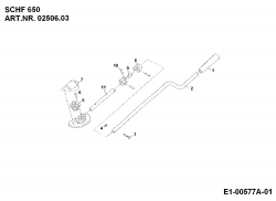 Ersatzteile Zubehör Einachser Schneefräse SCHF 650 für 550-750 Typ: 02506.03  (1995) Kurbel