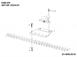 Ersatzteile Zubehör Einachser Kommunalmähbalken KMB 650 122 cm für 550-750 Typ: 02234.03  (1989) Adapter