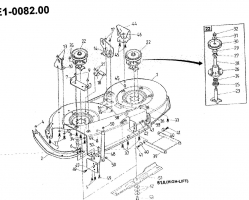 Ersatzteile Gutbrod Rasentraktoren 1114 AWS Typ: 00097.01  (1992) Mähwerk 110cm
