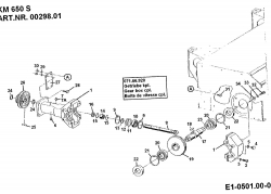 Ersatzteile Zubehör Einachser Frontkehrmaschine KM 650 S für 550-750 Typ: 00298.01  (1994) Getriebe