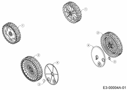 Ersatzteile WOLF-Garten Benzin Rasenmäher mit Antrieb Expert 53 B S Typ: 12A-ZA7F650  (2018) Räder 