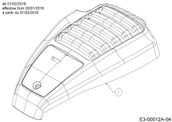 Cub Cadet Ersatzteile Motormäher mit Antrieb LM2 DR46s 12BBTQKC603  (2018) Motorhaube ab 01/02/2018