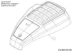 Cub Cadet Ersatzteile Motormäher mit Antrieb LM3 DR53es 12BCPVS7603  (2018) Motorhaube ab 20/12/2017