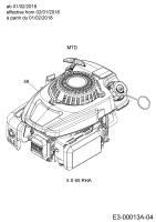 Cub Cadet Ersatzteile Motormäher mit Antrieb LM2 DR46s 12BBTQKC603  (2018) Motor MTD ab 01/02/2018