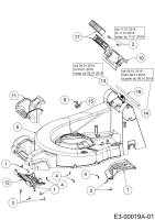 Cub Cadet Ersatzteile Motormäher mit Antrieb XM2 ER53 12AQZAEQ603  (2018) Leitstück hinten, Mähwerksgehäuse, Stange für Heckklappe, Seitenverkleidungen