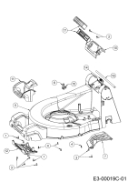 Cub Cadet Ersatzteile Motormäher mit Antrieb XM2 ER53 12AQZALQ603 (2019) Leitstück hinten, Mähwerksgehäuse, Stange für Heckklappe, Seitenverkleidungen