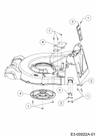 Ersatzteile WOLF-Garten Benzin Rasenmäher mit Antrieb OMEGA1 53 B S Typ: 12A-ZA7F650 (2020) Abdeckungen, Achslager hinten 