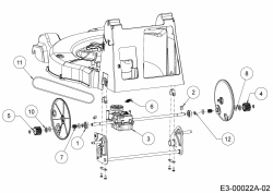 Ersatzteile WOLF-Garten Benzin Rasenmäher mit Antrieb OMEGA1 53 B S Typ: 12A-ZA7F650 (2020) Getriebe, Keilriemen 