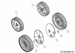 Ersatzteile WOLF-Garten Benzin Rasenmäher mit Antrieb OMEGA2 46 W ES SP Typ: 12BCYAS7650 (2019) Räder 