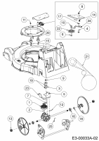 Ersatzteile WOLF-Garten Benzin Rasenmäher mit Antrieb Expert 46 W ES SP Typ: 12ACYAS7650  (2018) Getriebe, Keilriemen, Variator 