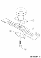 Ersatzteile WOLF-Garten Benzin Rasenmäher mit Antrieb OMEGA2 46 W ES SP Typ: 12BCYAS7650 (2019) Messer, Messeraufnahme 
