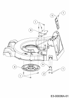Cub Cadet Ersatzteile Motormäher mit Antrieb XM2 ER53 12AQZALQ603 (2020) Abdeckungen, Achslager hinten