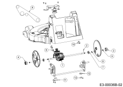 Cub Cadet Ersatzteile Motormäher mit Antrieb XM3 ER53 12AQZBK2603 (2019) Getriebe, Keilriemen, Achslager hinten