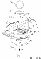 Ersatzteile WOLF-Garten Benzin Rasenmäher ohne Antrieb OMEGA 46 BP Typ: 11A-YA5E650 (2019) Stoßdämpfer, Zwischenring Motor 