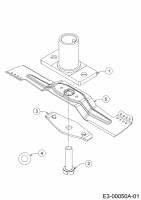 Ersatzteile WOLF-Garten Benzin Rasenmäher ohne Antrieb OMEGA 46 BP Typ: 11A-YA5E650 (2019) Messer, Messeraufnahme 
