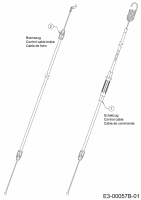 Ersatzteile WOLF-Garten Benzin Rasenmäher mit Antrieb OMEGA1 53 B S Typ: 12A-ZA7F650 (2020) Bremszug, Schaltzug 