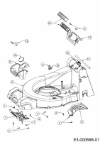 Ersatzteile WOLF-Garten Benzin Rasenmäher mit Antrieb OMEGA1 53 B S Typ: 12A-ZA7F650 (2020) Mähwerksgehäuse 