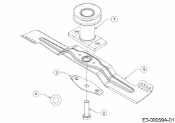 Ersatzteile WOLF-Garten Benzin Rasenmäher mit Antrieb OMEGA1 53 B S Typ: 12A-ZA7F650 (2020) Messer, Messeraufnahme 