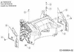 Ersatzteile WOLF-Garten Benzin Rasenmäher mit Antrieb WA 53 AHW Typ: 12A-PV5L650  (2018) Abdeckung hinten, Holmbraketten ab 16/05/2018 