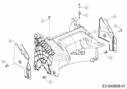 Ersatzteile WOLF-Garten Benzin Rasenmäher mit Antrieb A 530 ASPHWIS Typ: 12BYPV7E650 (2020) Abdeckung hinten, Holmbraketten 