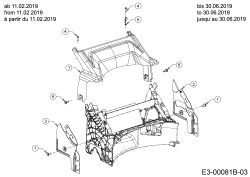 Cub Cadet Ersatzteile Motormäher mit Antrieb LM1 CR53 12B-PQSC603 (2019) Abdeckung hinten, Holmbraketten (3)