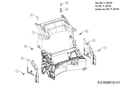 Cub Cadet Ersatzteile Motormäher mit Antrieb LM3 CR53s 12BBPV5L603 (2019) Abdeckung hinten, Holmbraketten bis 09.11.2018
