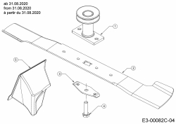 Ersatzteile MTD Benzin Rasenmäher mit Antrieb Advance 53 SPKVHW Typ: 12BKPN7D600 (2020) Messer, Messeraufnahme, Mulchstopfen ab 31.08.2020 